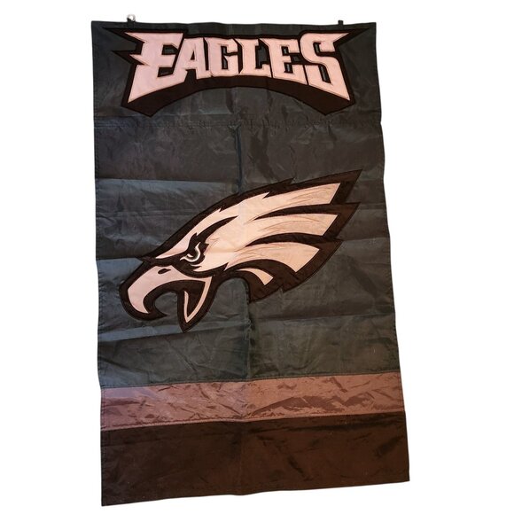 Philadelphia Eagles Outdoor Flag Banner 44"x28" Nylon Green & Black Sports - Picture 1 of 6